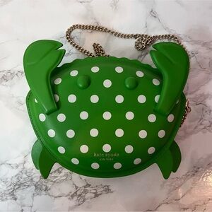 Kate Spade Shelly green crab crossbody polka dots novelty